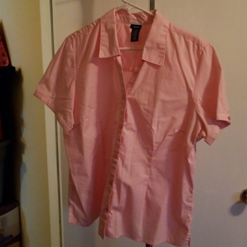 Pink button down shirt